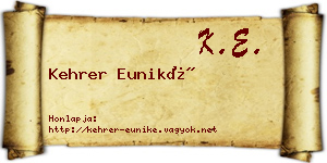 Kehrer Euniké névjegykártya